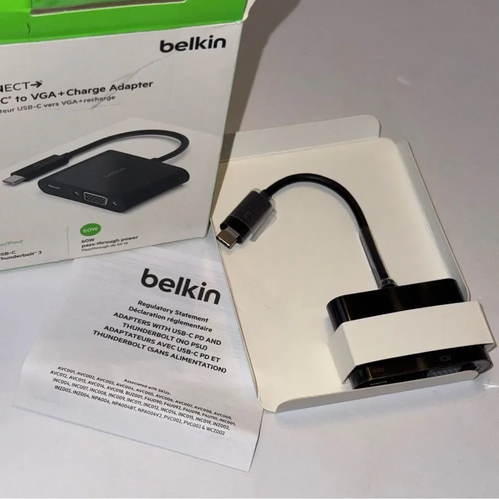 Belkin USB-C to VGA + Charge Adapter NEW IN BOX